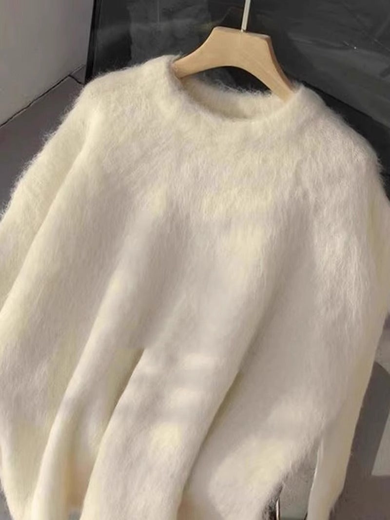 Moderigtig pullover-sweater i minkpels til damer