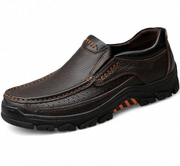 Middle-aged and elderly men's soft leather dad shoes
