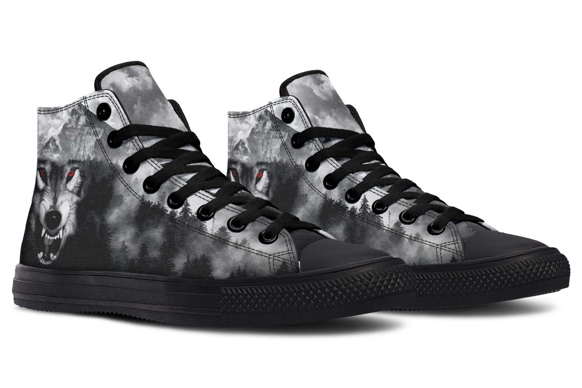 Men's And Women's Fashion Color Printing High-top Canvas Shoes