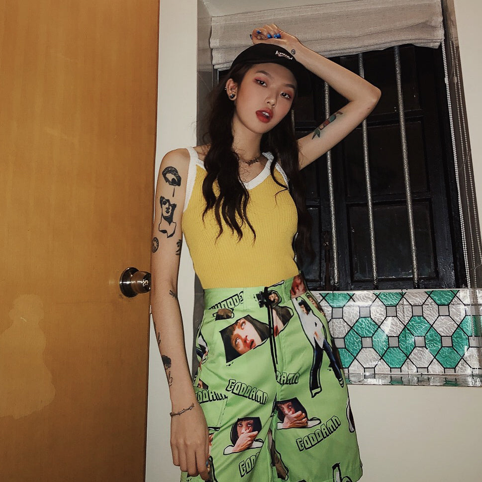 Europa og USA gade sommerferie vind løs BF parmodeller strand hiphop graffiti bindetov afslappede shorts