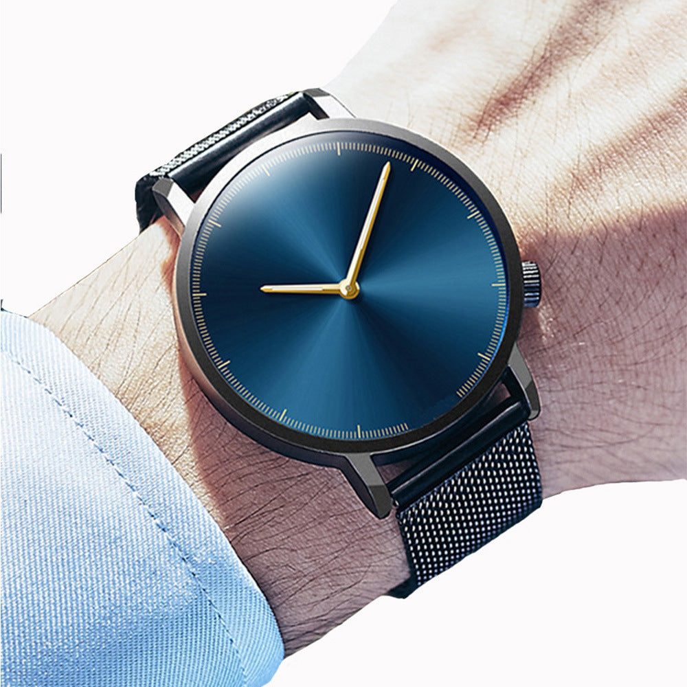 Minimalism with engraved timing net with quartz watch student watch unisex