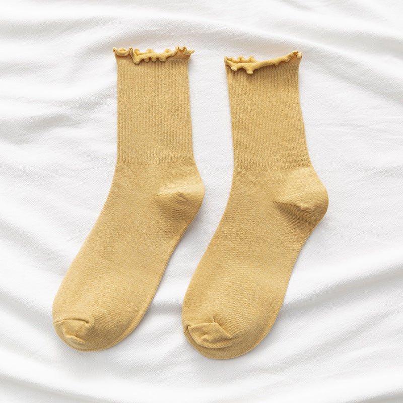 Summer Wooden Ear Mid-calf Length Loose Socks