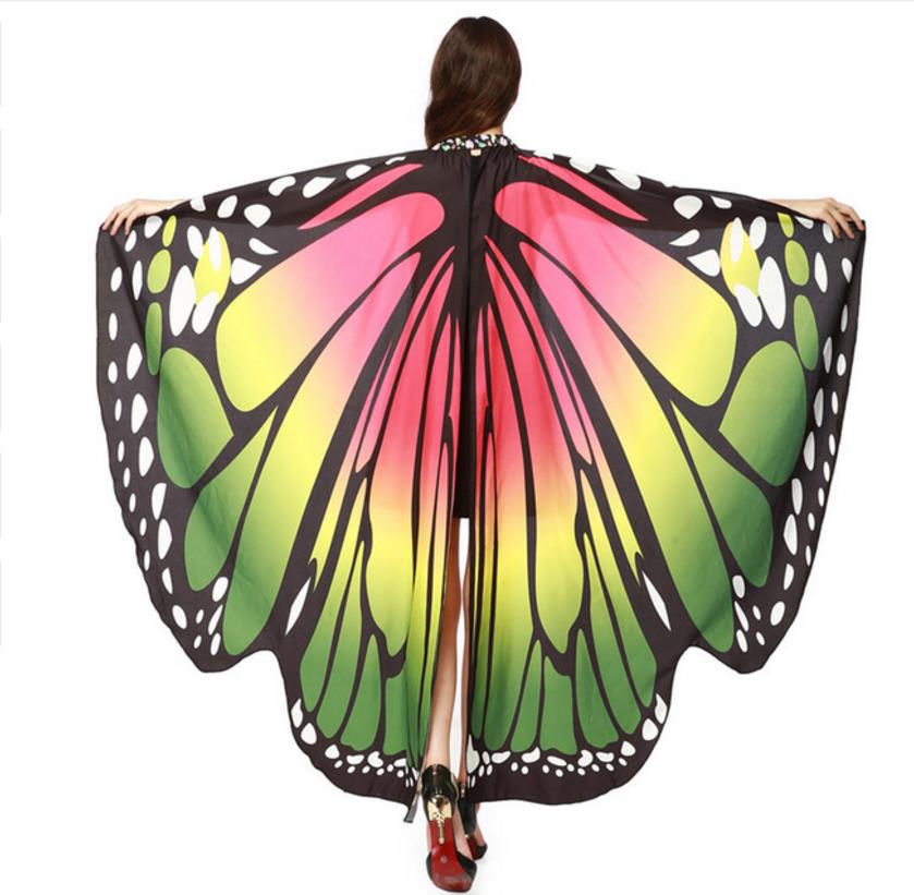 Dance Performance Butterfly Wings Rainbow Color Belly Dance