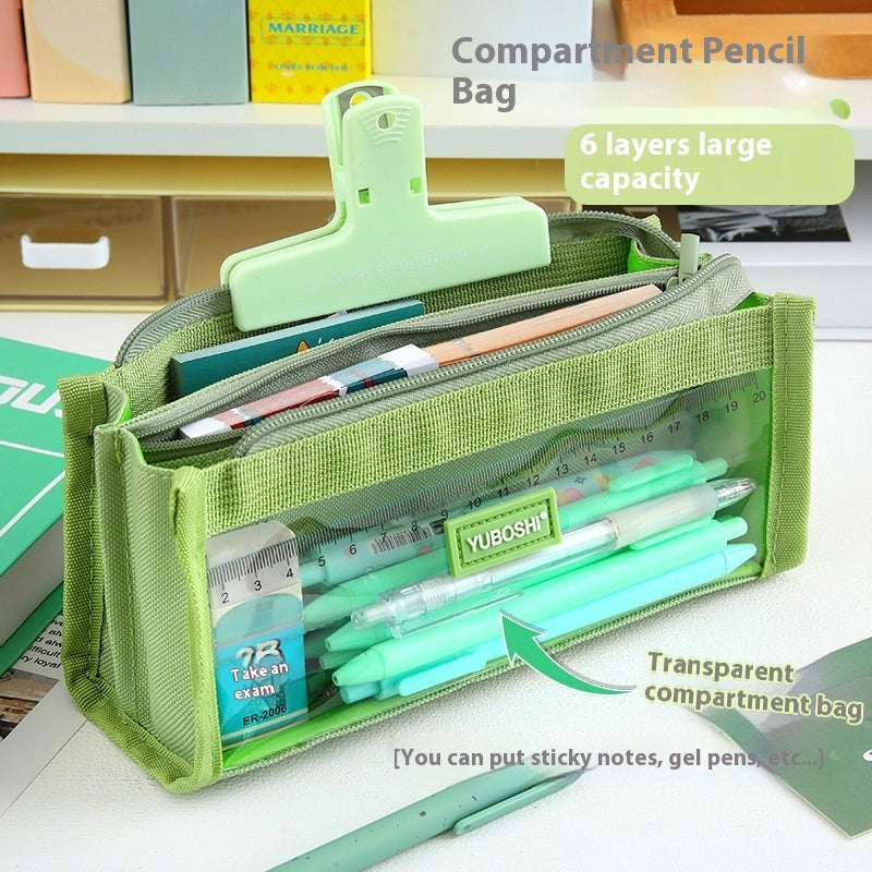Pencil Case Large Capacity Transparent Good-looking Women's Internet Celebrity Stationery Box
