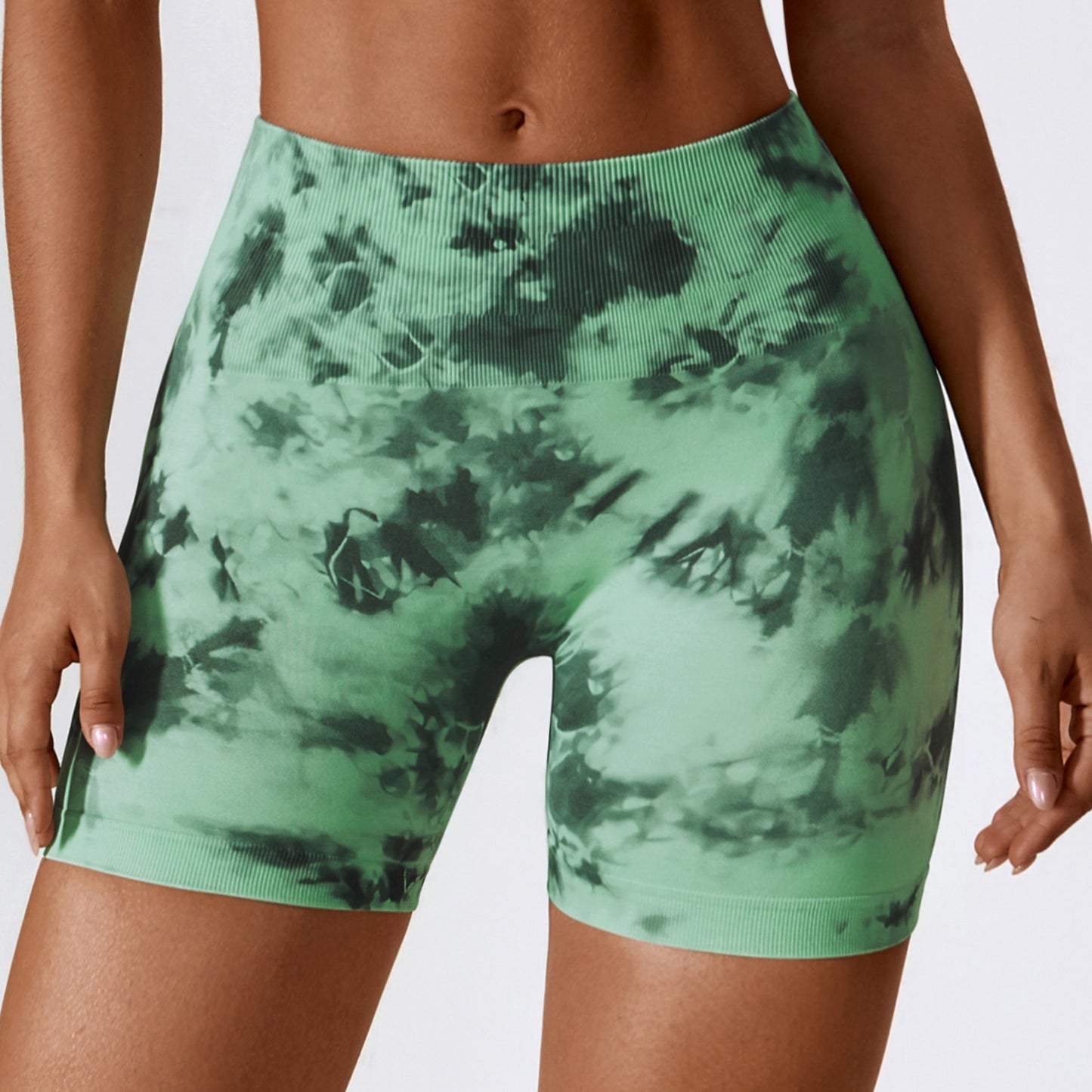 European And American Digital Printing Seamless Yoga Shorts