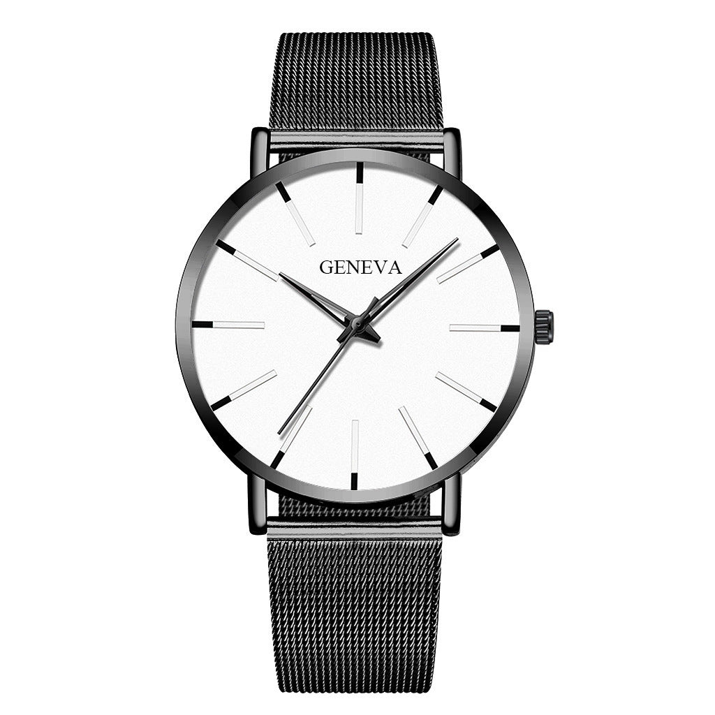 Alloy mesh belt men's watch