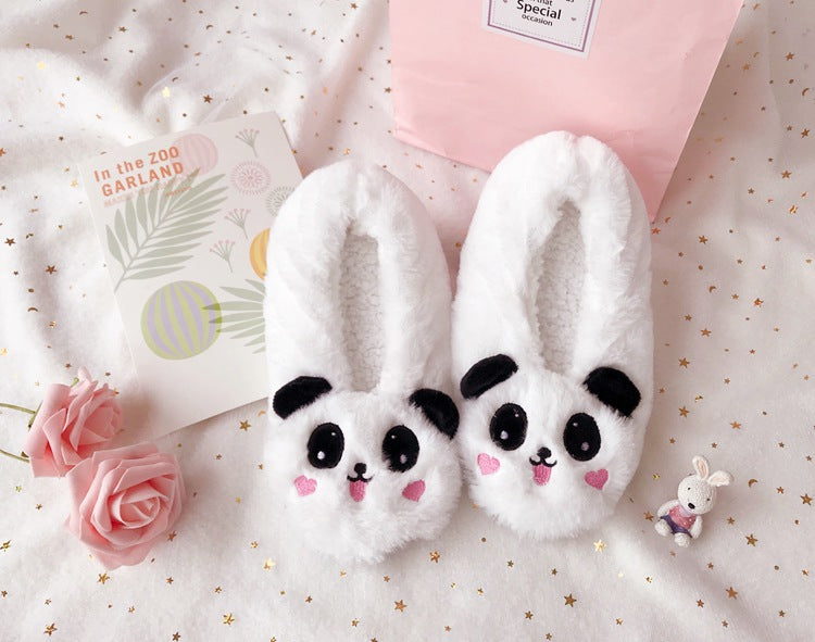 Bag with cartoon cotton slippers