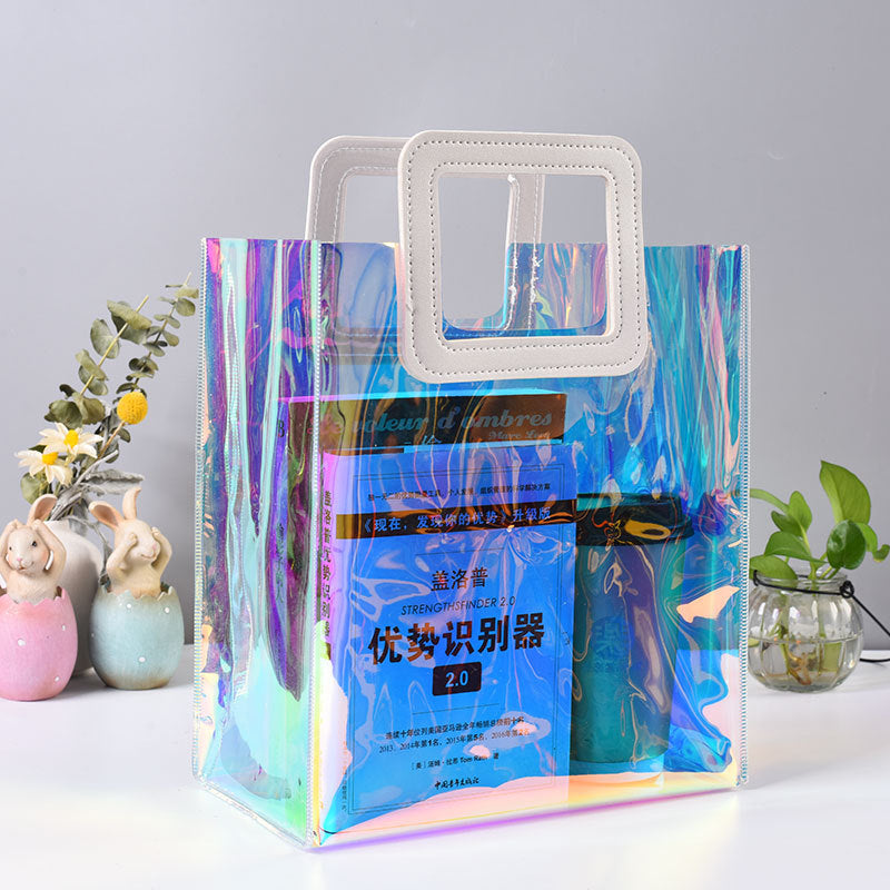 Creative Transparent Jelly Colorful Laser Tote Bag