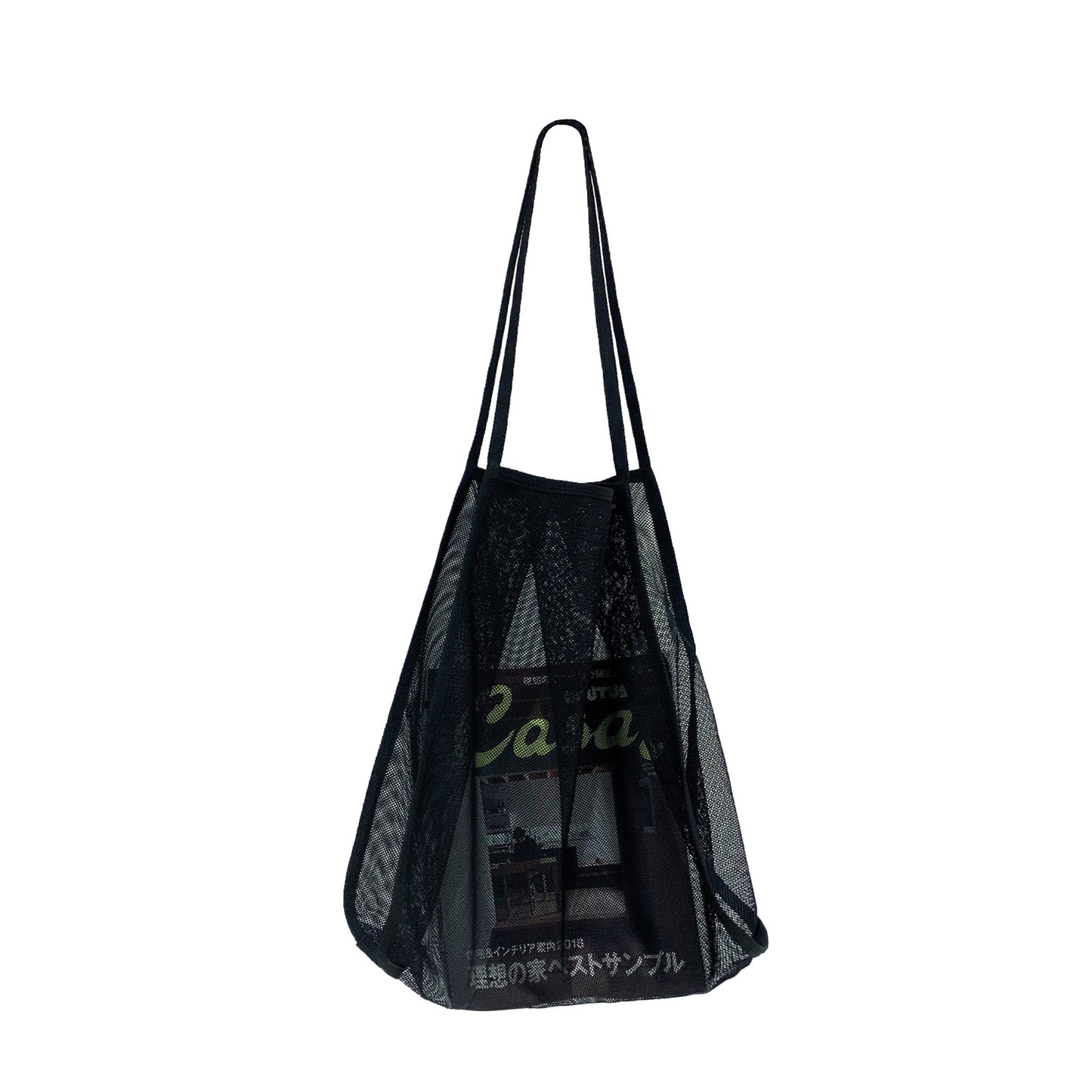 Transparent mesh shoulder bag