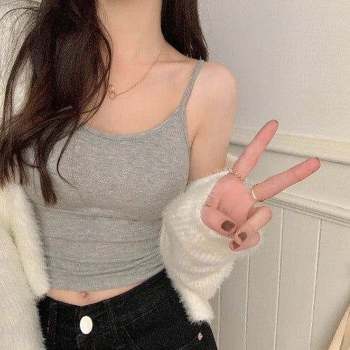 Summer All-match Slim Sling Sleeveless Outer Top