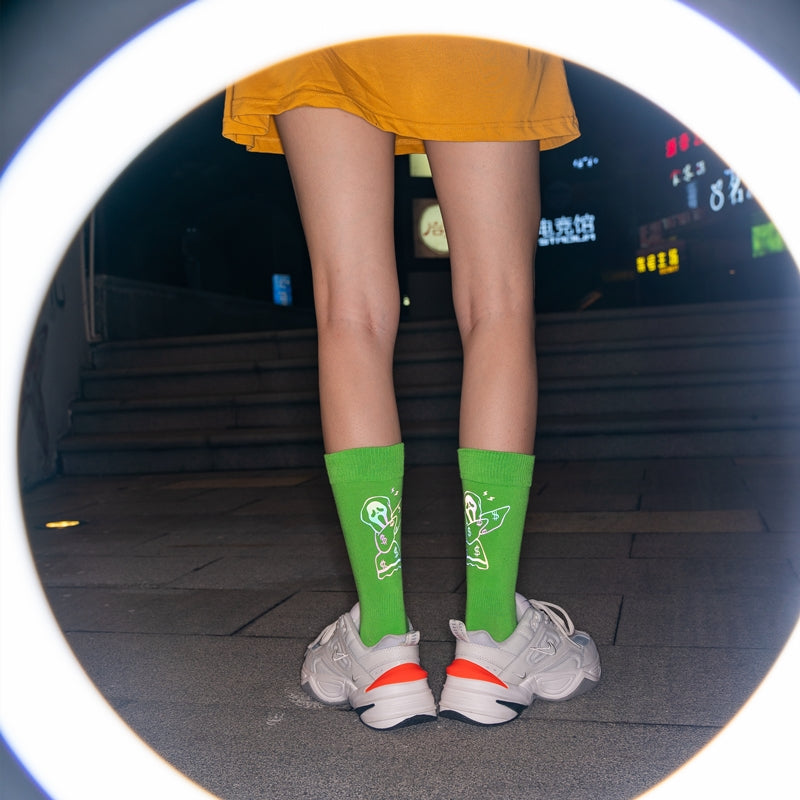 Long tube high-top cotton socks in the sports tide