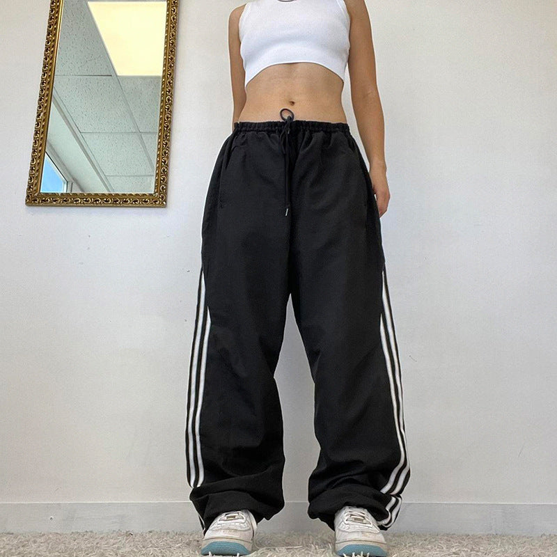Double Striped Webbing Patchwork Pants