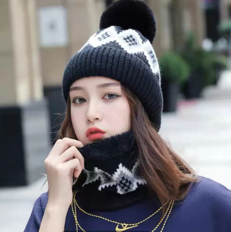 Hat Women's Wool Cute Versatile Scarf Plush