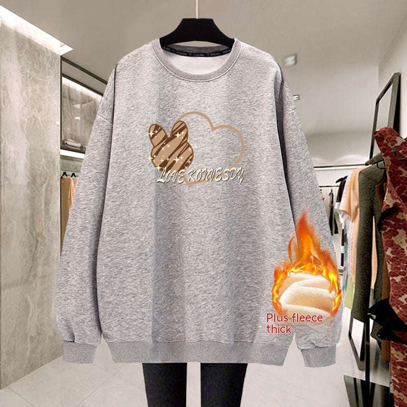 Student Lazy Style Plush Thickened Top Pullover