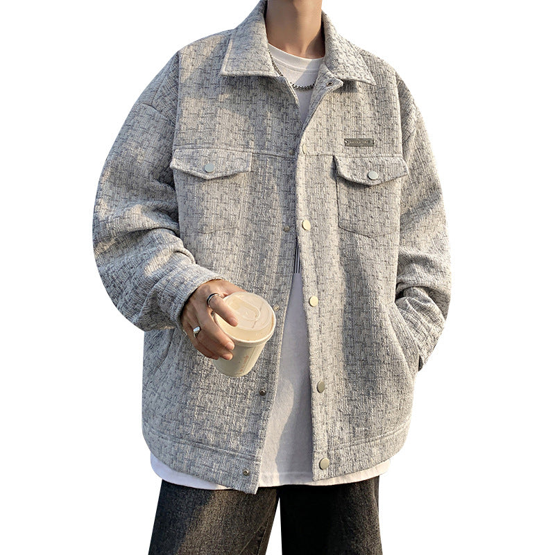 Small Fragrant Wind Coat Men's Autumn Loose Casual Harbor Style Sub Jacket