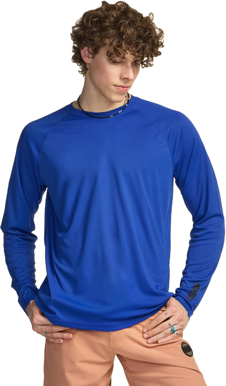 Men'S Rashguard Swim Shirts, UPF 50+ Cool Running Workout Loose-Fit Long Sleeve