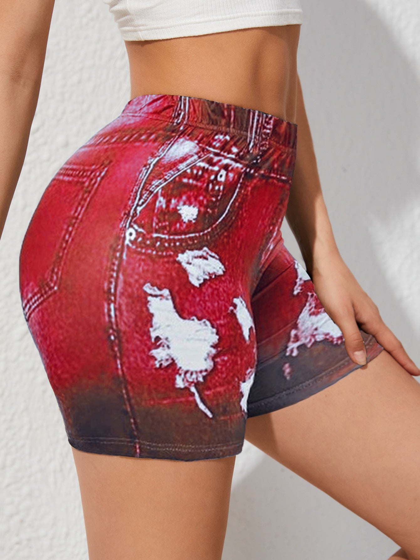 Women's Printed Denim Yoga Sports Hip Lifting