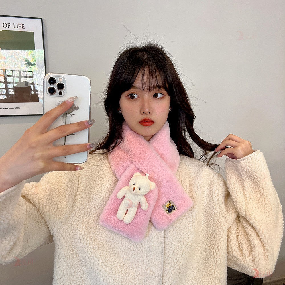 Versatile Cartoon Solid-Color Scarf For Women