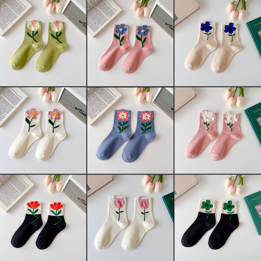 Dadongmen All-match Tulip Pile Socks Cute Stockings