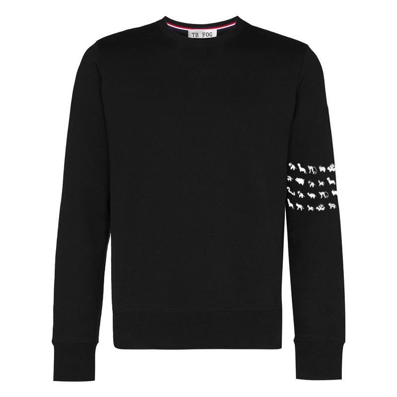 Men's Striped Long Sleeve Pullover Sweatshirt