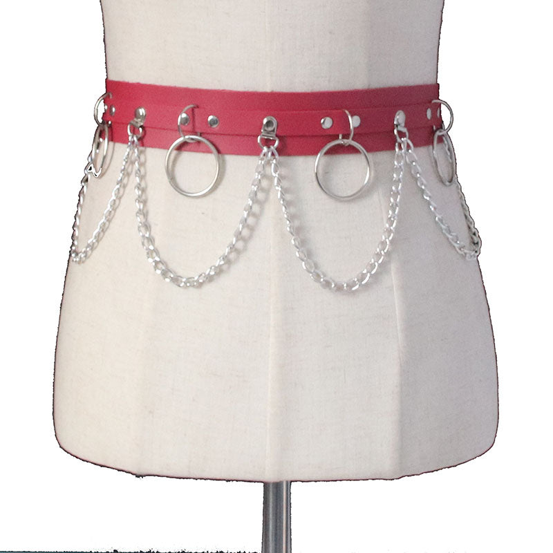 Europe And The United States Punk Wind Decorative Belt Personality Metal Chain Belt