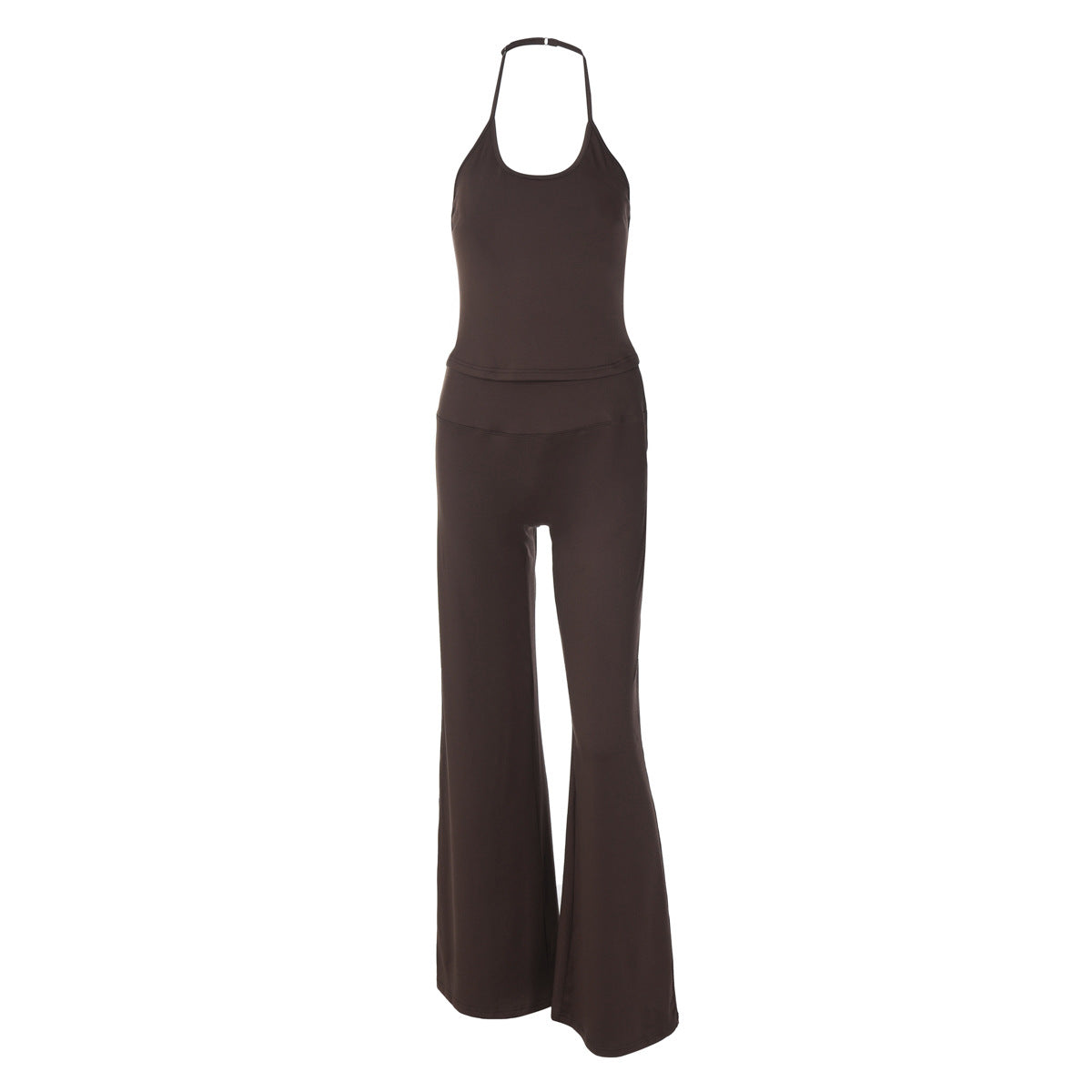 Fashion Backless Small Vest Slim-fit Solid Color Casual Leggings Suit
