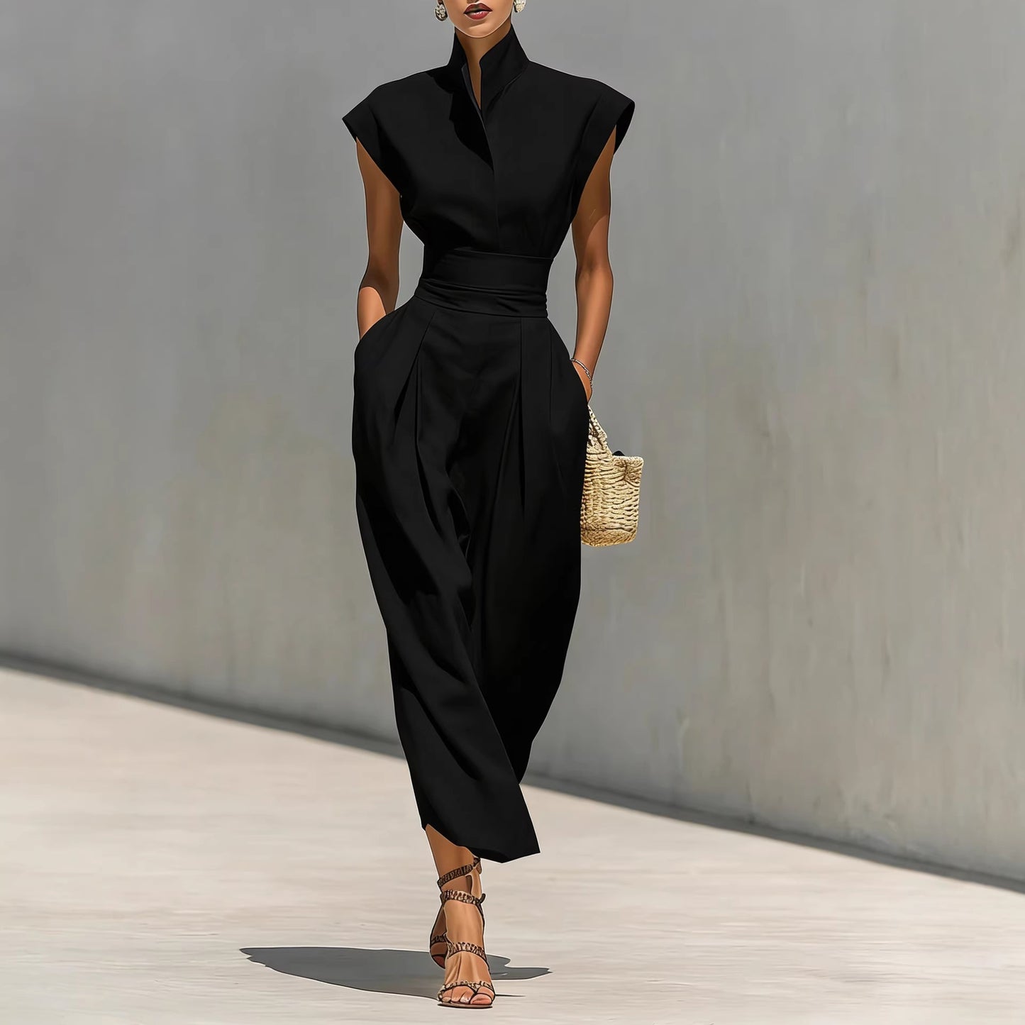 Womens New SpringSummer High-Waisted Midi Skirt