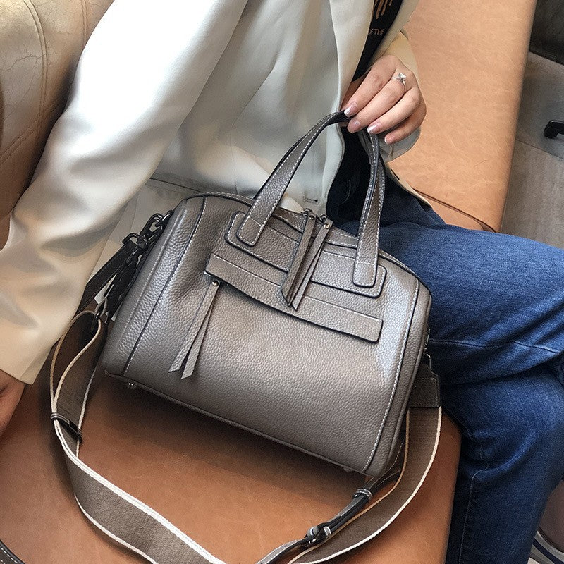 Elegant Boston Lychee Pattern Shoulder Messenger Bag