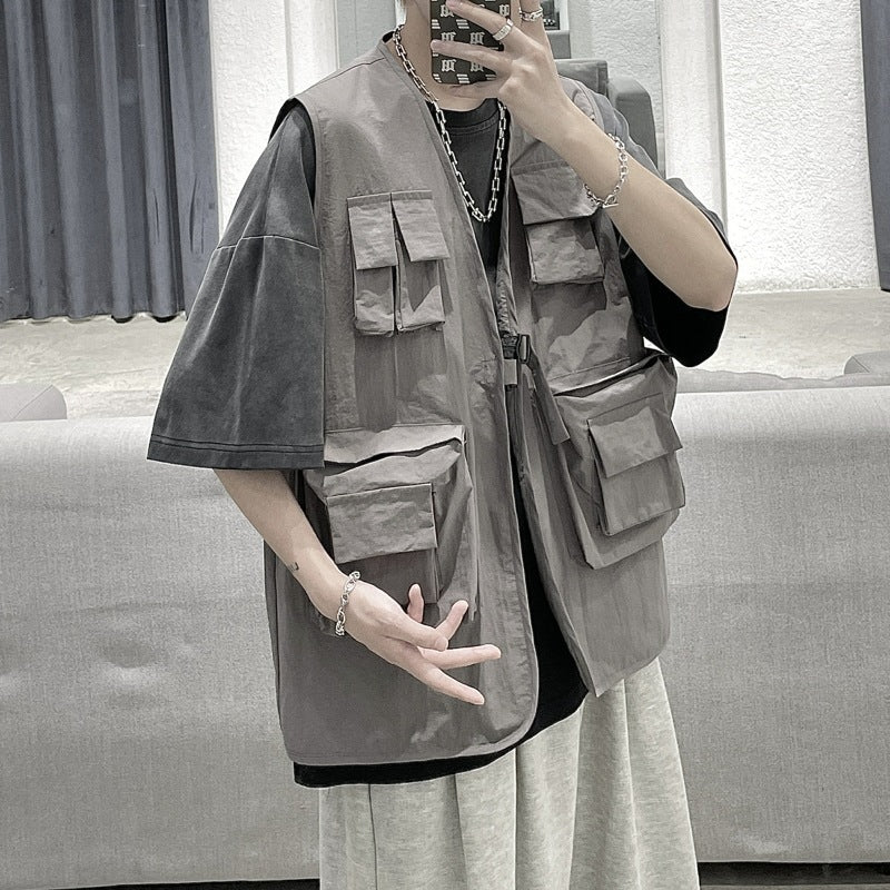 Summer Functional Wind Tooling Vest Coat Male