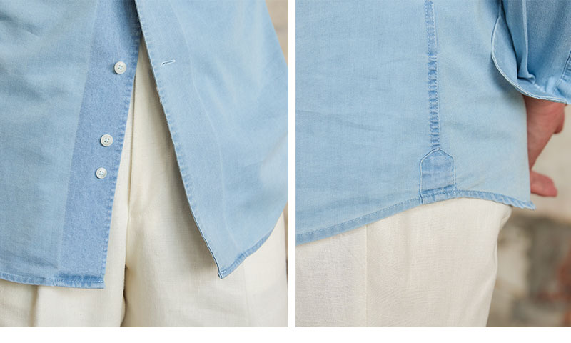 British Fashion Men's Casual Gentry Denim Long Sleeve Shirt