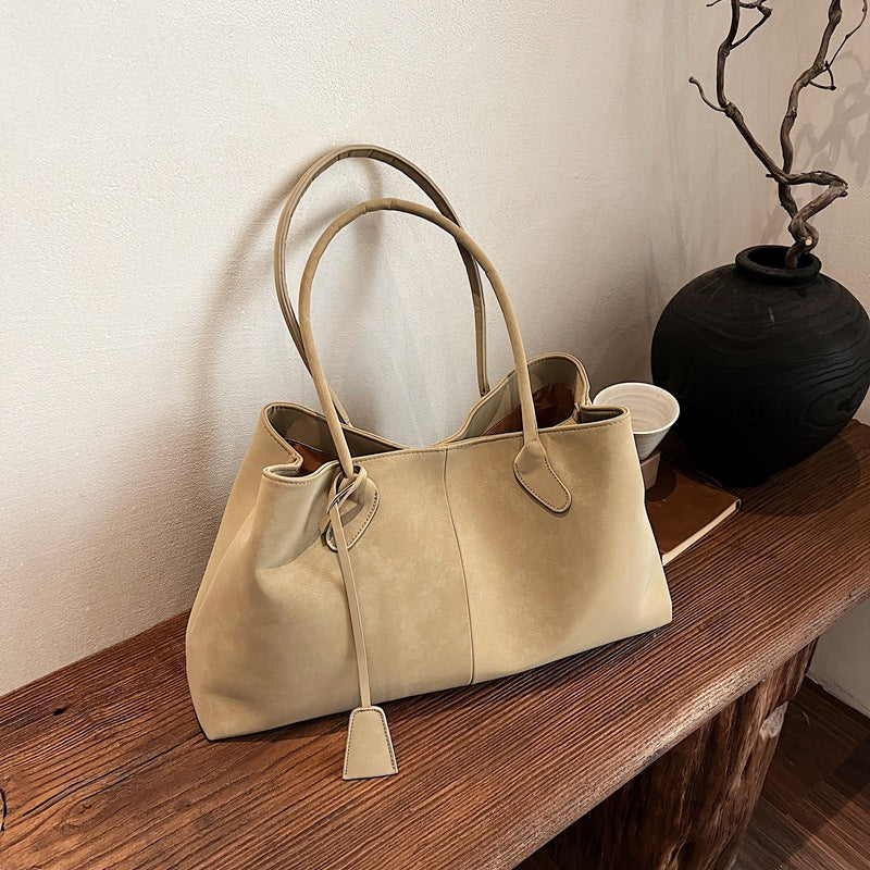 Tote Bag Large Capacity Commuter Portable Underarm Bag About Posture Magnetic Snap Bag