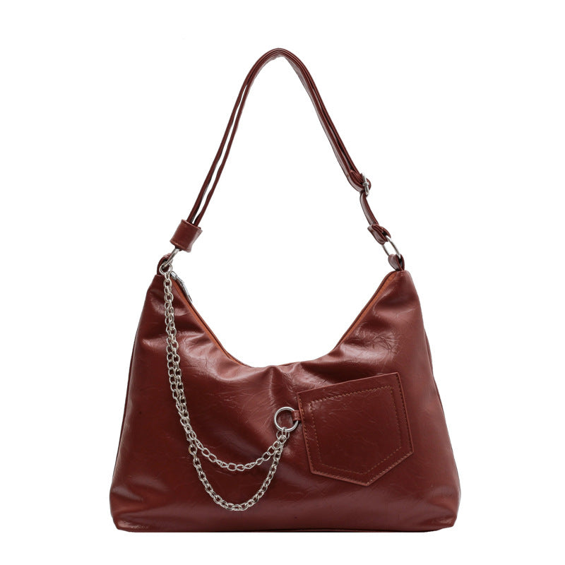 Women's Fashion Simple Zipper Chain Shoulder Bag