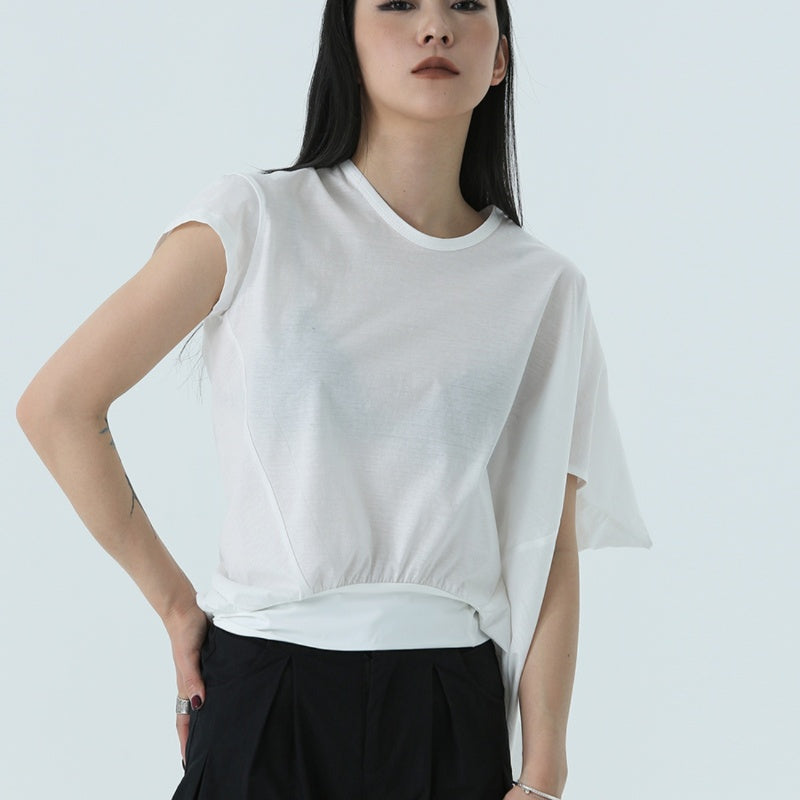 Summer New Irregular Short-sleeved T-shirt