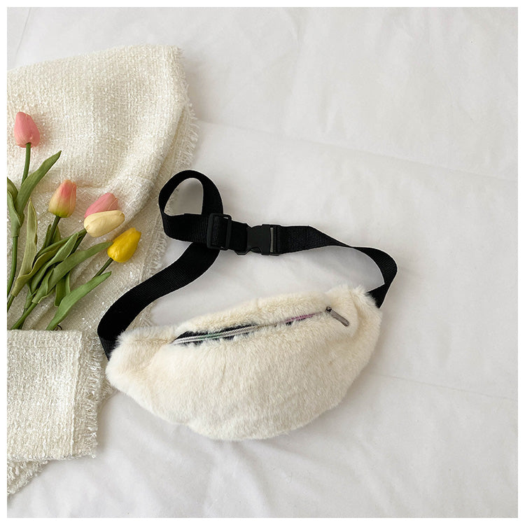 One-shoulder Messenger Bag Fluffy Chest
