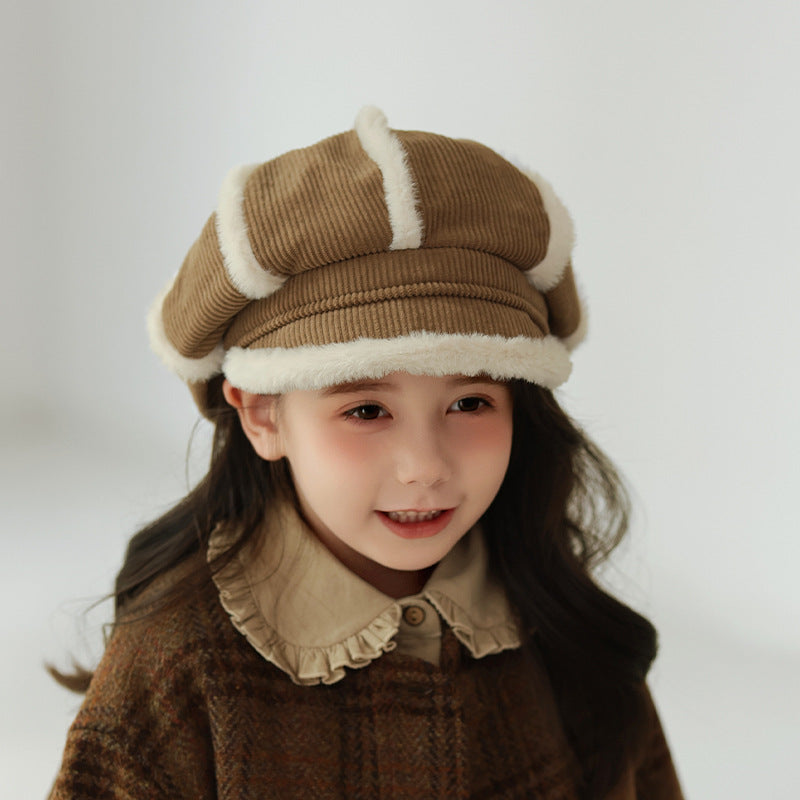 Children's Hat Thickened Warm Plush Baseball Cap