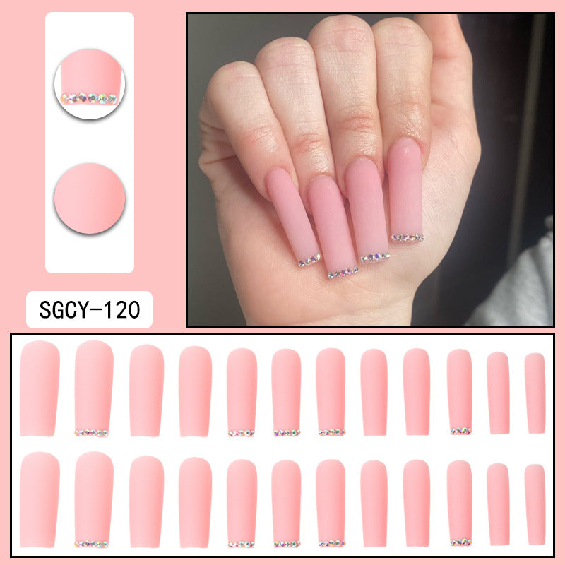Wear Nail Long Pointed Nail Blooming Gradient Electroplating Nail Patch
