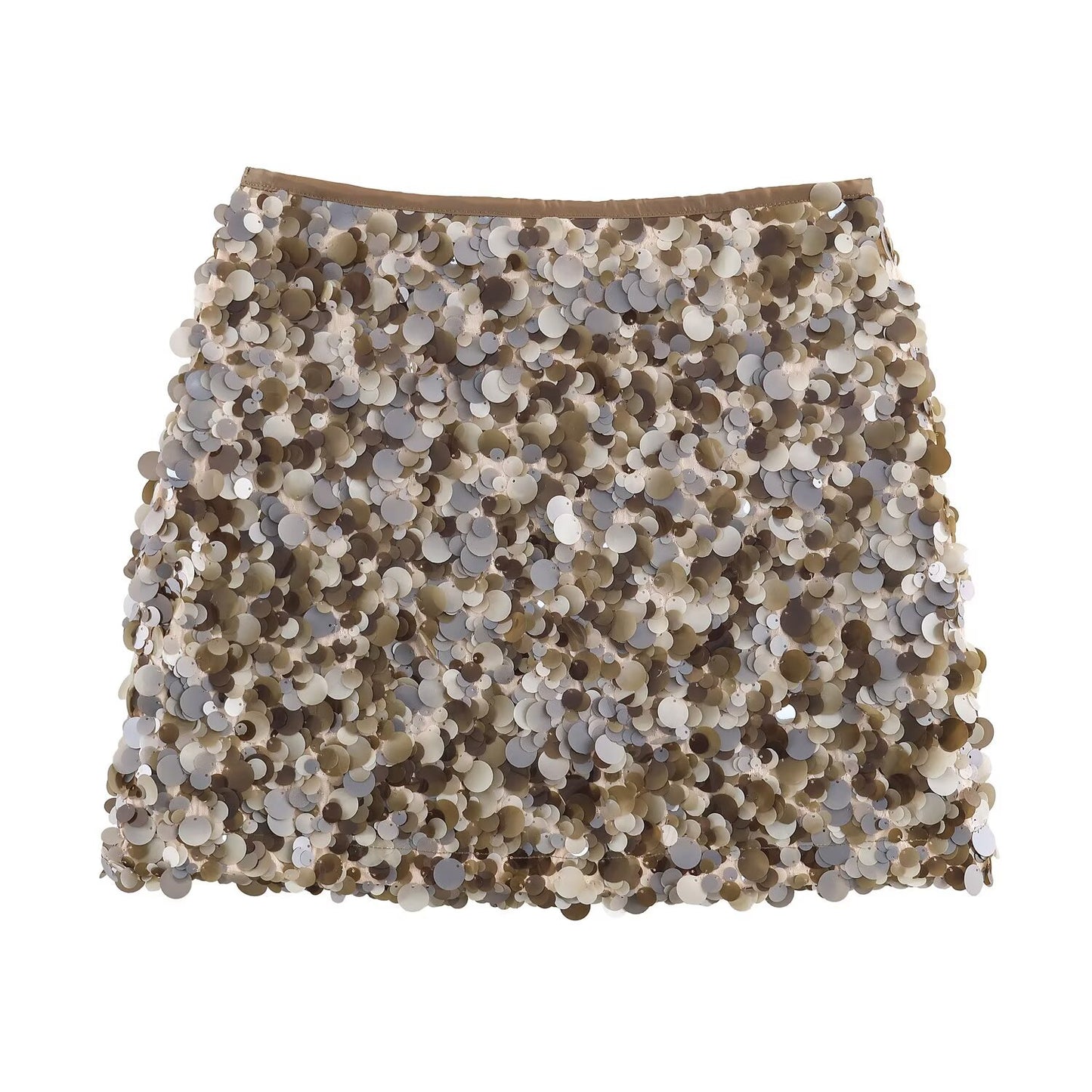Lady Sequin Decorated Mini Skirt