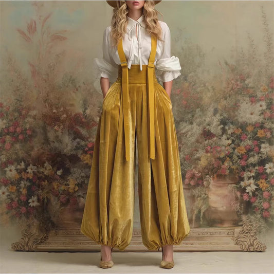 Stilfuld jumpsuit i fløjl med afslappet pasform