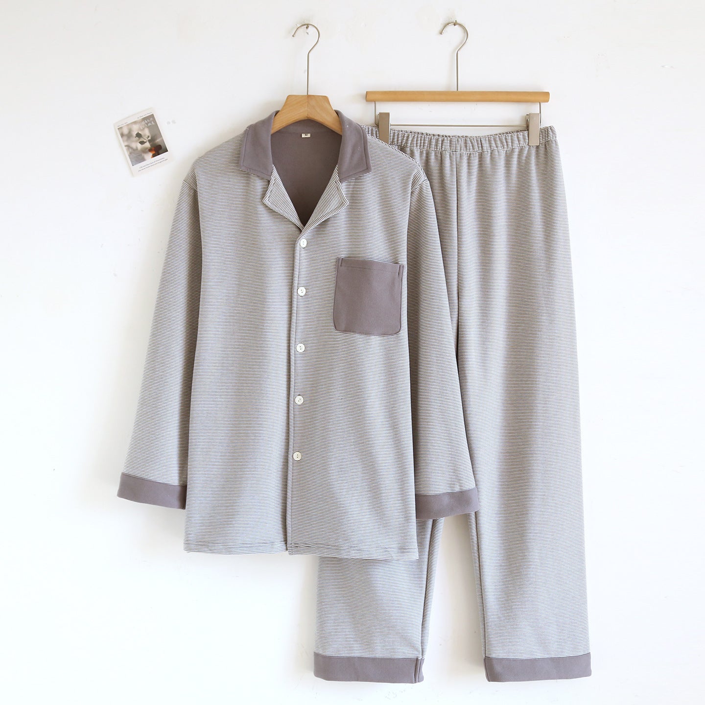 Simple Casual Loose Long-sleeve Pants Homewear Set