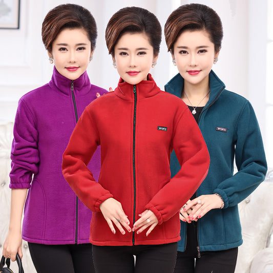 New Mom Middle-aged And Elderly Leisure Sports Polar Fleece Jacket