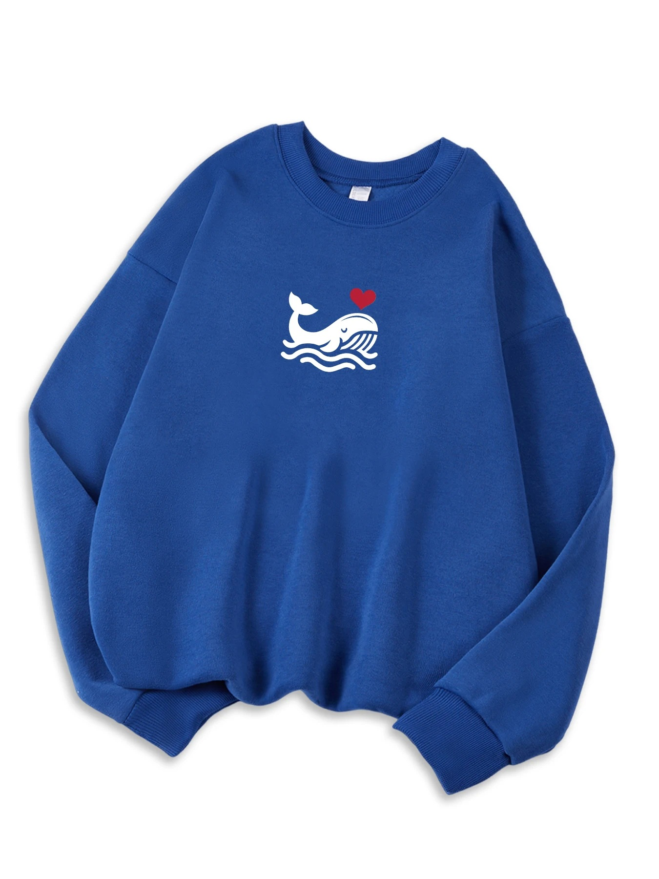 Afslappet sweatshirt til kvinder med print, hyggelig hættetrøje til efteråret, blød uldblanding