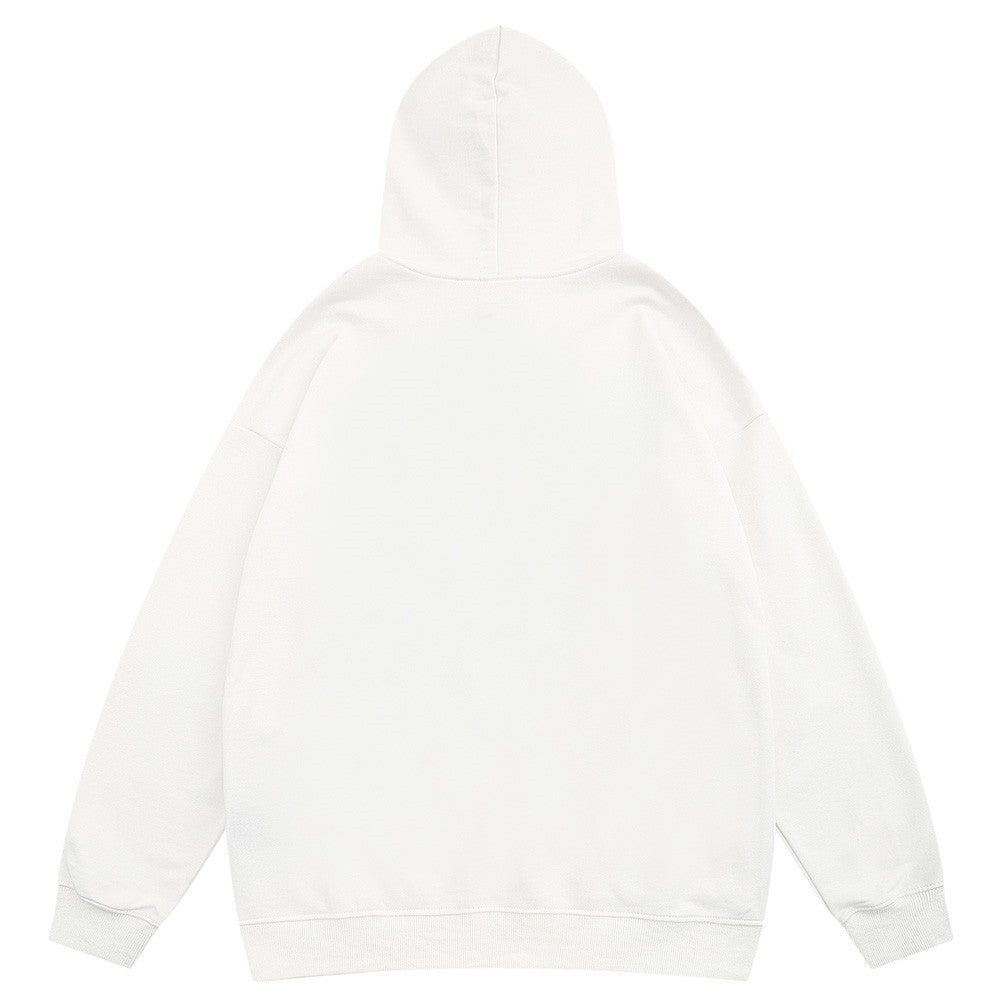 Heart Letter Print Niche Hooded Cardigan