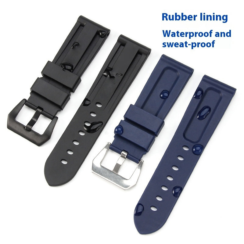 Waterproof Rubber Pin Buckle Silicone Watch Strap