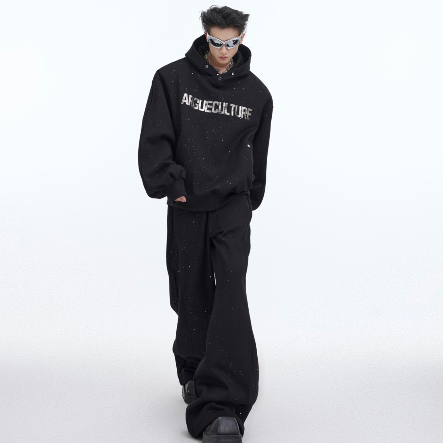 Fleece-lined Thickened Hooded Sweatshirt Suit