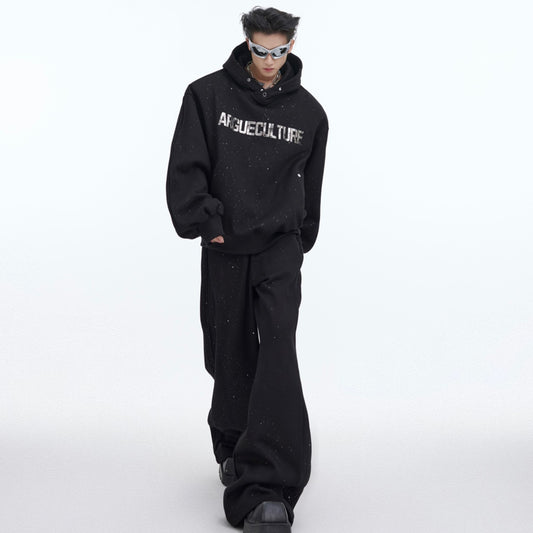 Fleece-lined Thickened Hooded Sweatshirt Suit