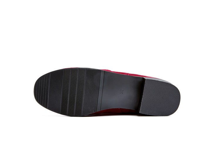 New Autumn And Winter Women's Shoes With Chain Metal Decoration