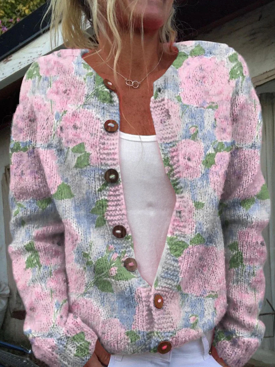 3D Digital Printing Cardigan Knitted Coat