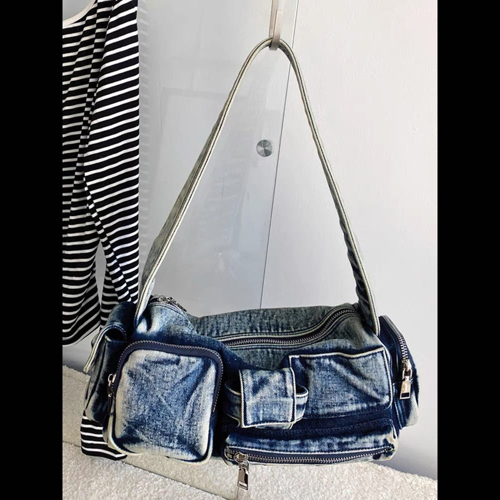 New Niche Biker-style Multi-pocket Underarm Bag