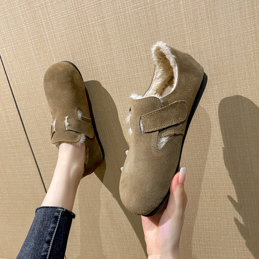 Women's Plush Winter Shoes With Genuine Leather