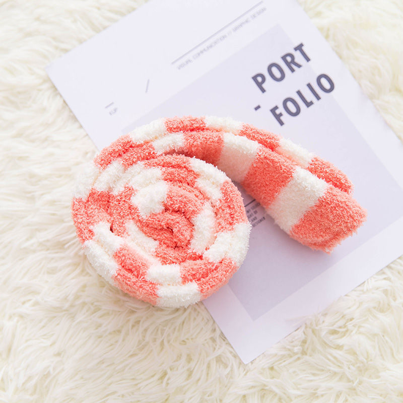Fall Winter Over The Knee Plus Long Coral Fleece Floor Socks
